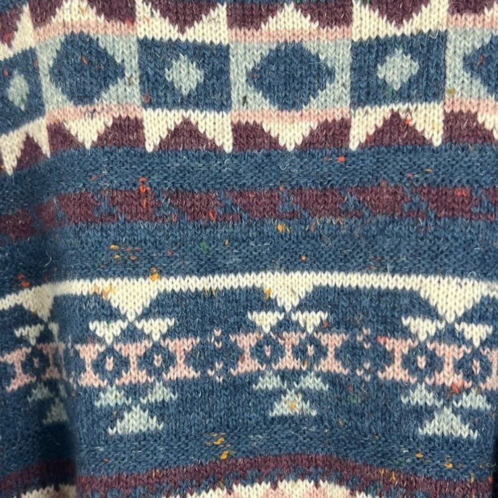 Angelo Litrico Sweater Men's Size XL Blue Fair Isle Wool Blend Crew Neck Knit - Picture 3 of 6